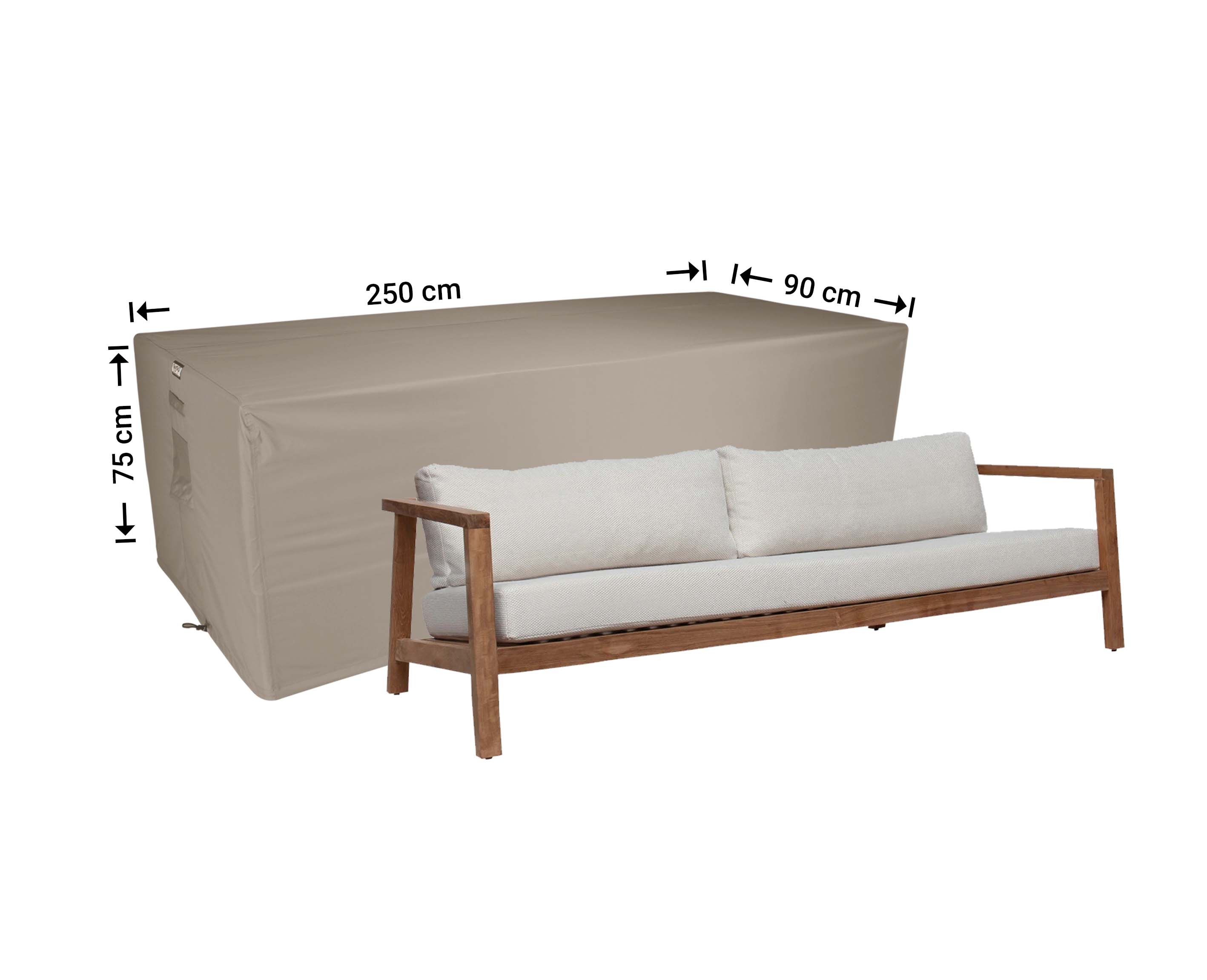 Afdekhoes loungebank 250 x 90 H: 75 cm Afdekhoes loungebank 250 x 90 H: 75 cm