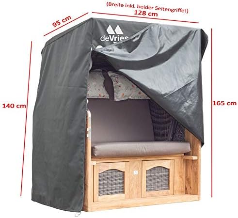 Premium hoes XL 135 x 95 H: 165 / 140 cm deVries Strandkorf Premium hoes XL 135 x 95 H: 165 / 140 cm deVries Strandkorf
