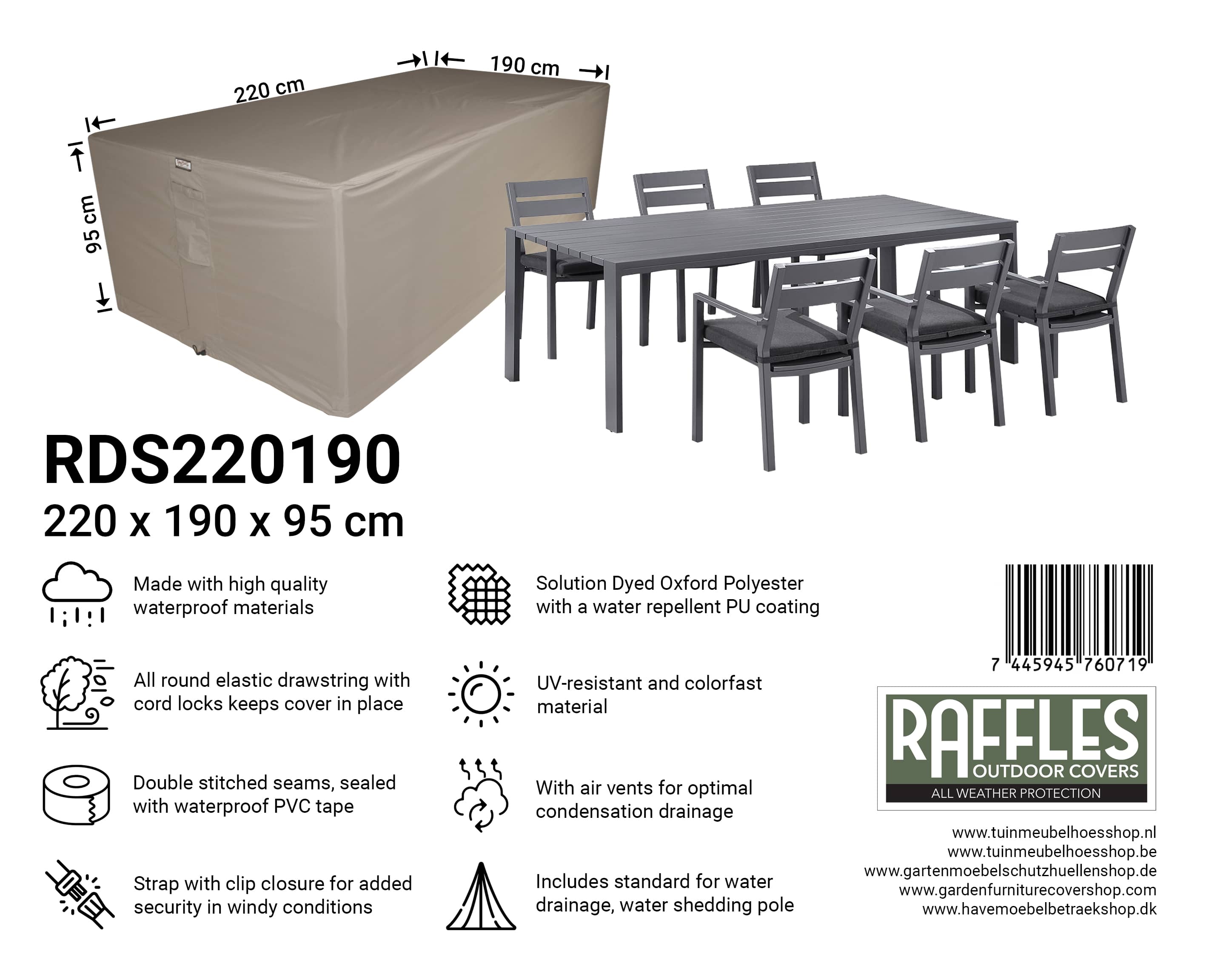 RDS220190pe8XuL7c1fskD Tuinmeubelhoes tuinset 220 x 190 H: 95 cm