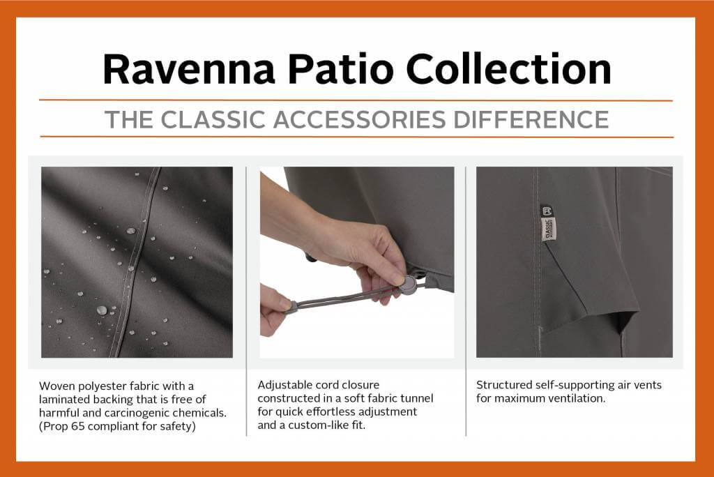 classicdifference-patio-ravennaAASCEIGbnfRfu Hoes voor vierkante tuinmeubelset 249 x 249 H: 58 cm