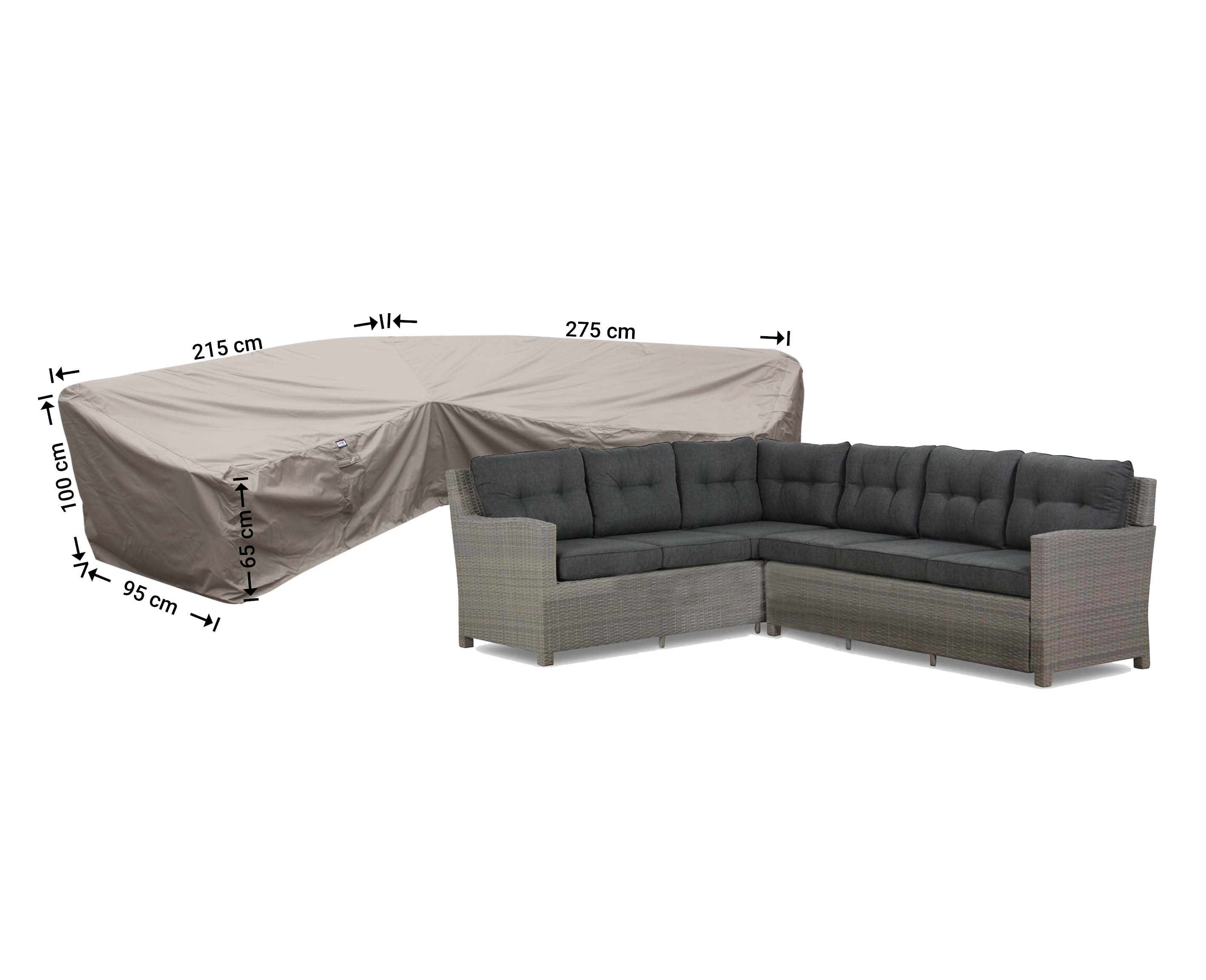 RDLHS275215left_bank-hoes Loungesethoes dining 275 x 215 x 95 H: 100/65 cm