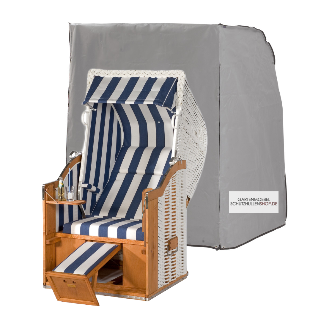 strandkorb-schutzhulle-6 Grijze beschermhoes 95 x 114 H: 154 cm voor 1-zits strandkorf
