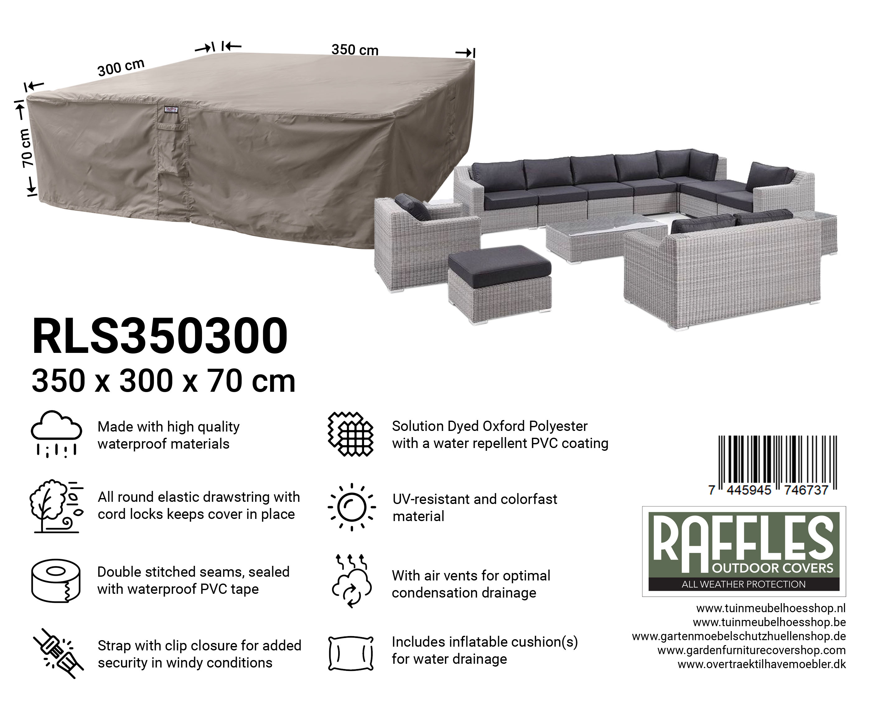 RLS350300 loungeset hoes 350 x 300 H: 70 cm