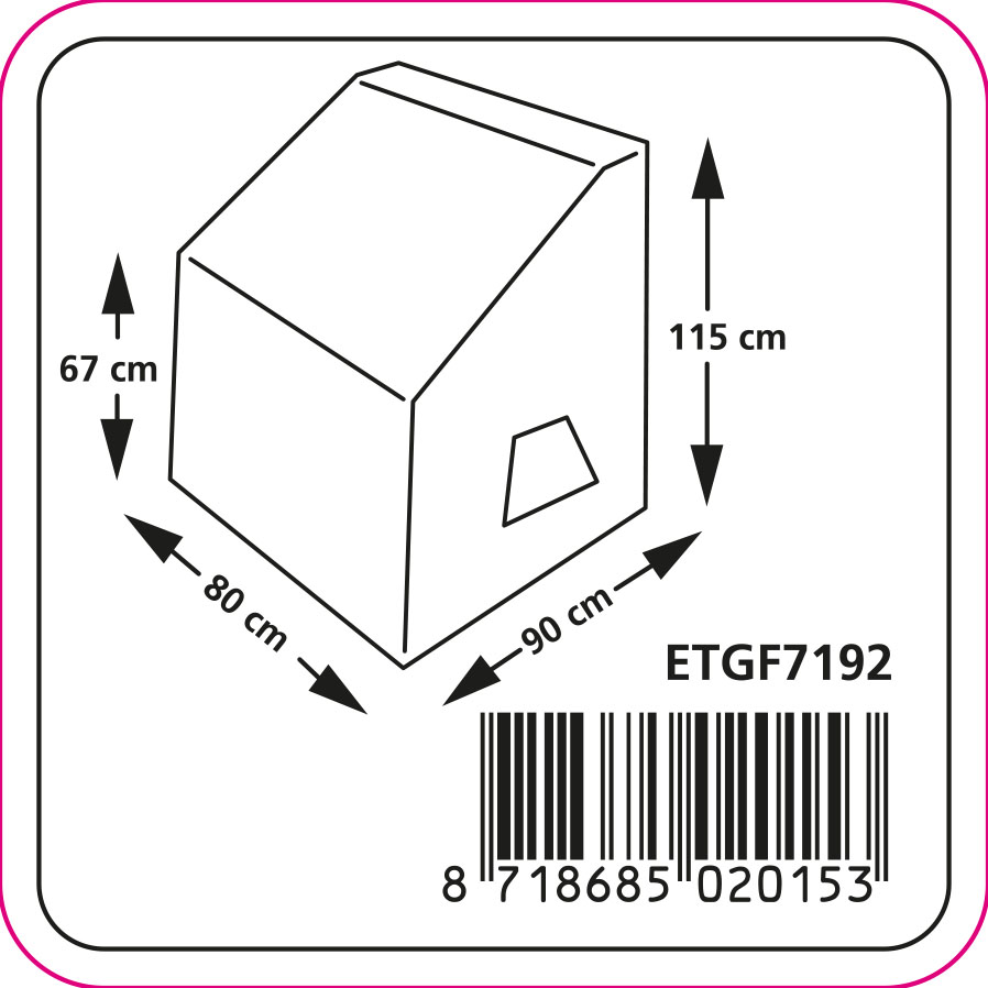 Loungestoel hoes met hoge rug 90 x 80 H: 67/115 cm Loungestoel hoes met hoge rug 90 x 80 H: 67/115 cm