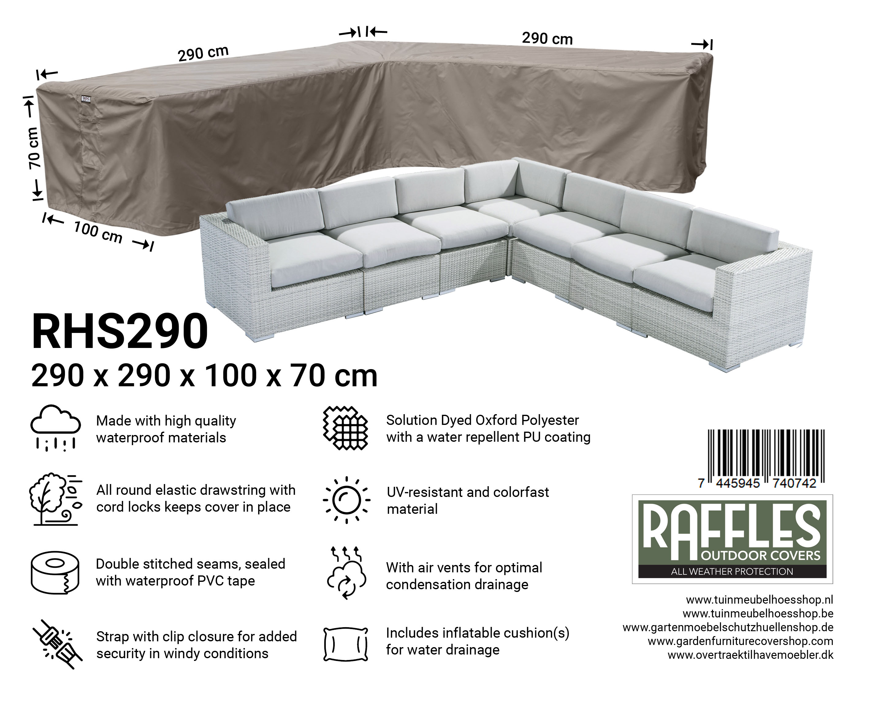 RHS290_7445945740742h17JHPCZr1a6E Loungebankhoes hoek 290 x 290 x 100 H: 70 cm