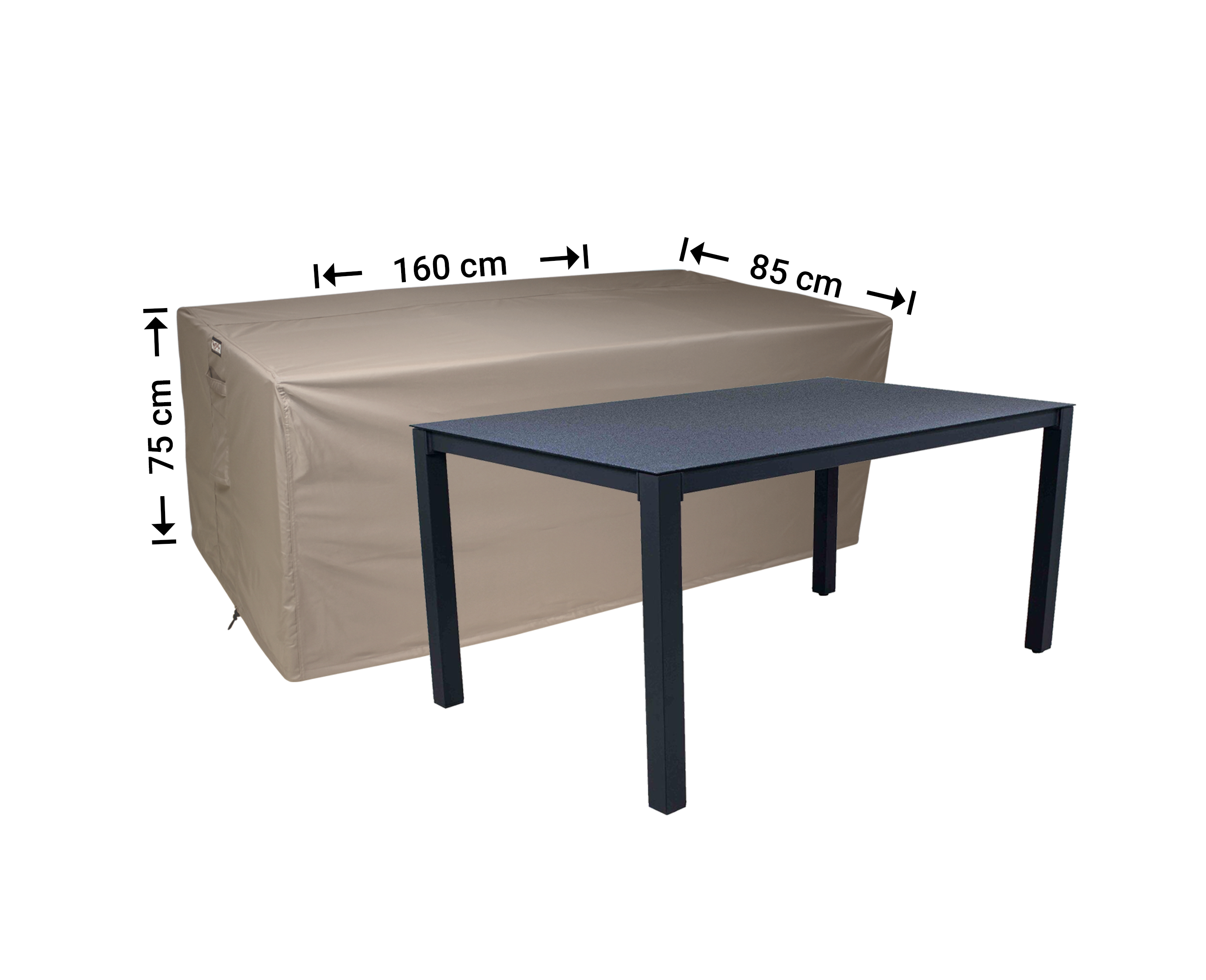 Hoes voor tuintafel 160 x 85 H: 75 cm