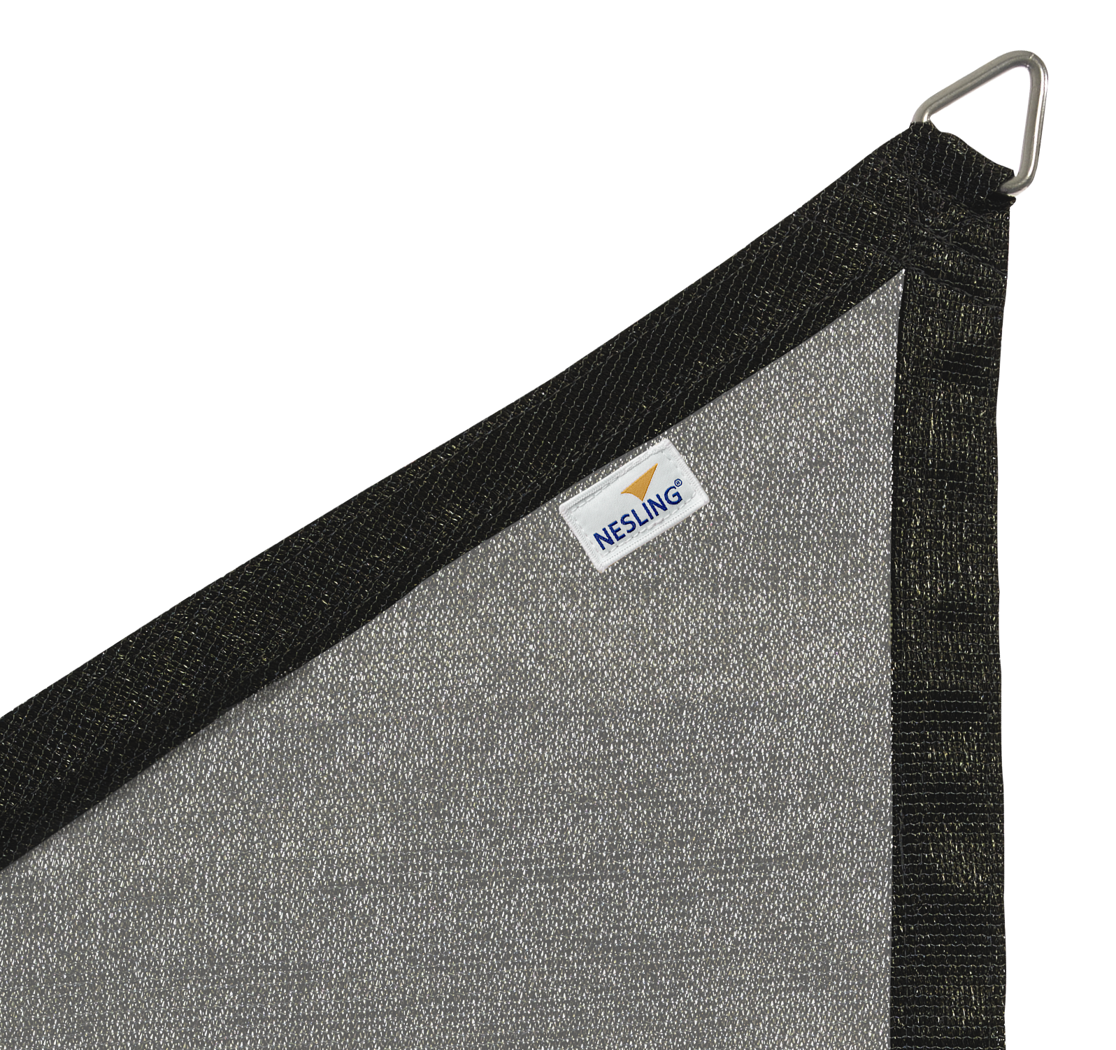 zwart-nesling-coolfit-corner-black Rechthoekig 4 x 3  schaduwdoek detail  - zwart