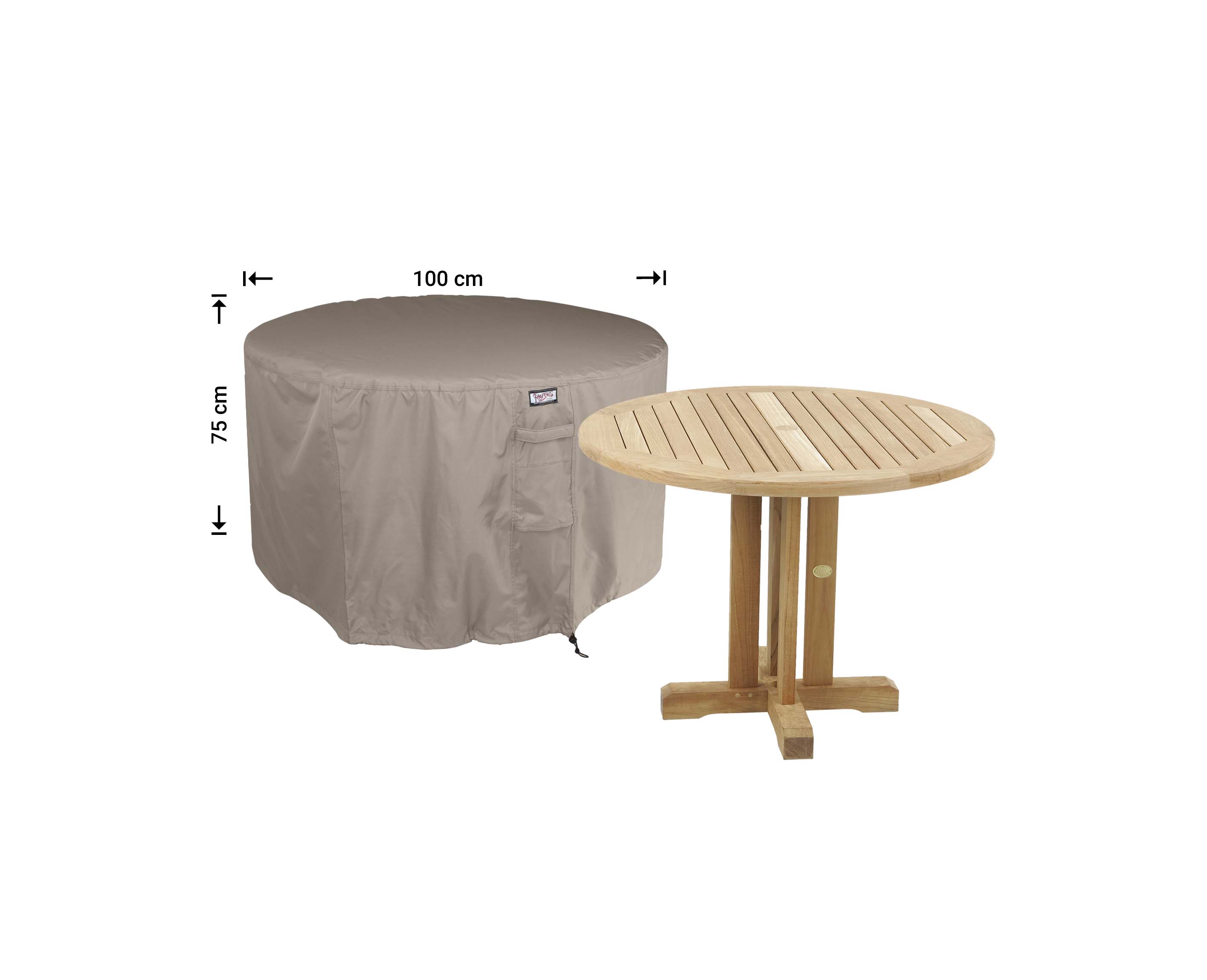 Ronde hoes terras tafel  Ø: 100 cm H: 75 cm  Ronde hoes terras tafel  Ø: 100 cm H: 75 cm