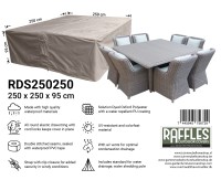Waterdichte terrasmeubelhoezen 420d zwaar belastbare Oxford-stof kubus tuinmeubelhoezen waterdichte 365 x 365 x 70 cm tuinmeubelhoezen buitentafels en stoelen, anti-uv tuinterrashoezen